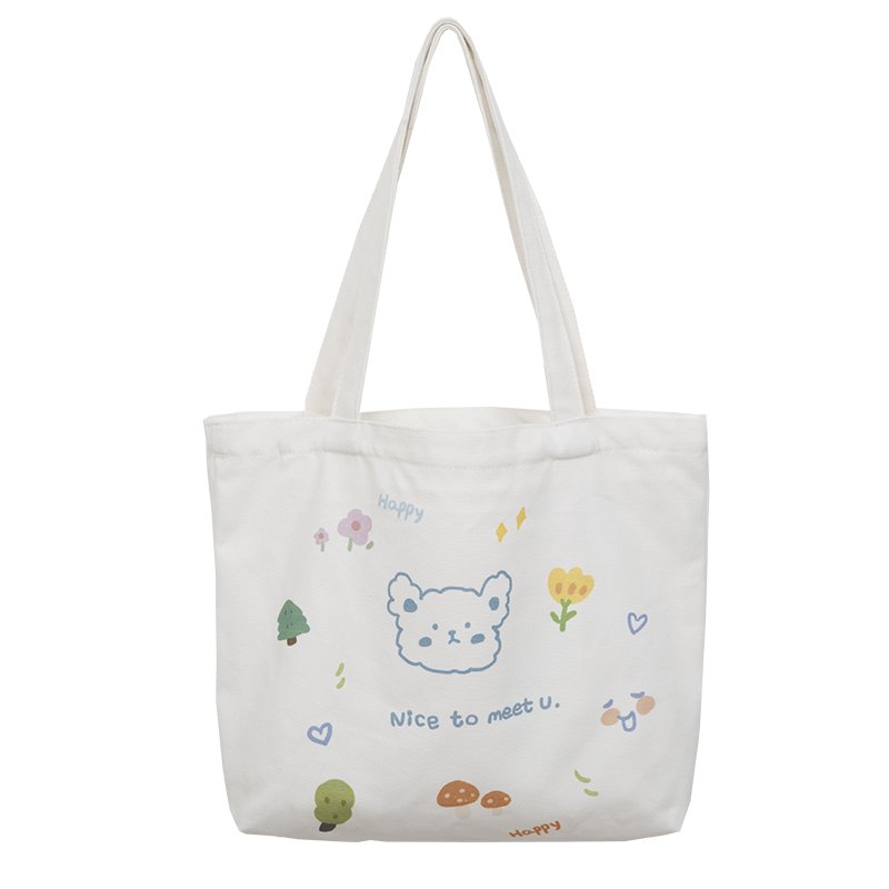 Natural Recycled Cotton Canvas Tote Shopping Bag Wholesale High Quality Animal Prints Tote Bag Canvas