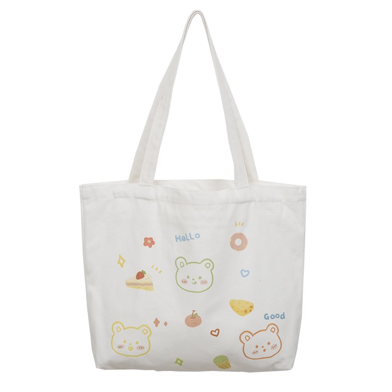 Natural Recycled Cotton Canvas Tote Shopping Bag Wholesale High Quality Animal Prints Tote Bag Canvas