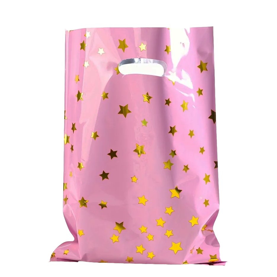 Custom Bags With Logo Plastic Waterproof Cloth Retail Shopping Bag Luxury Printed Die Cut Plastic Shopping Bag With Handle