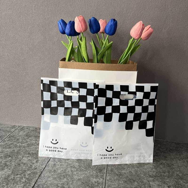 PE plastic handbag customized LOGO cosmetic bag shopping bag