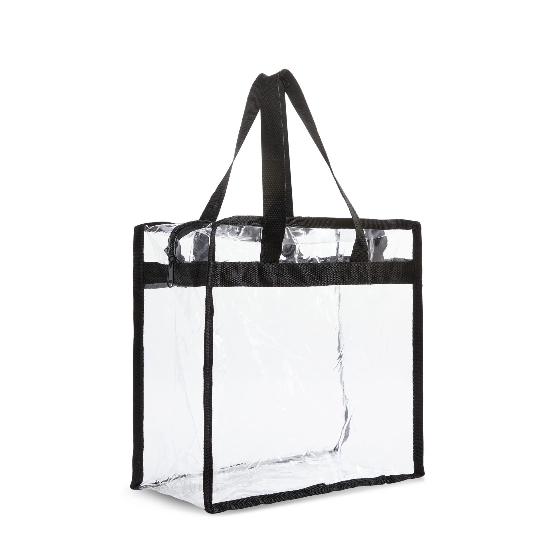 Custom Cosmetic Portable Handbag Concerts Sporting Events Work School Gym Logo Waterproof Pvc Tote Bag Shopping Bag With Zip