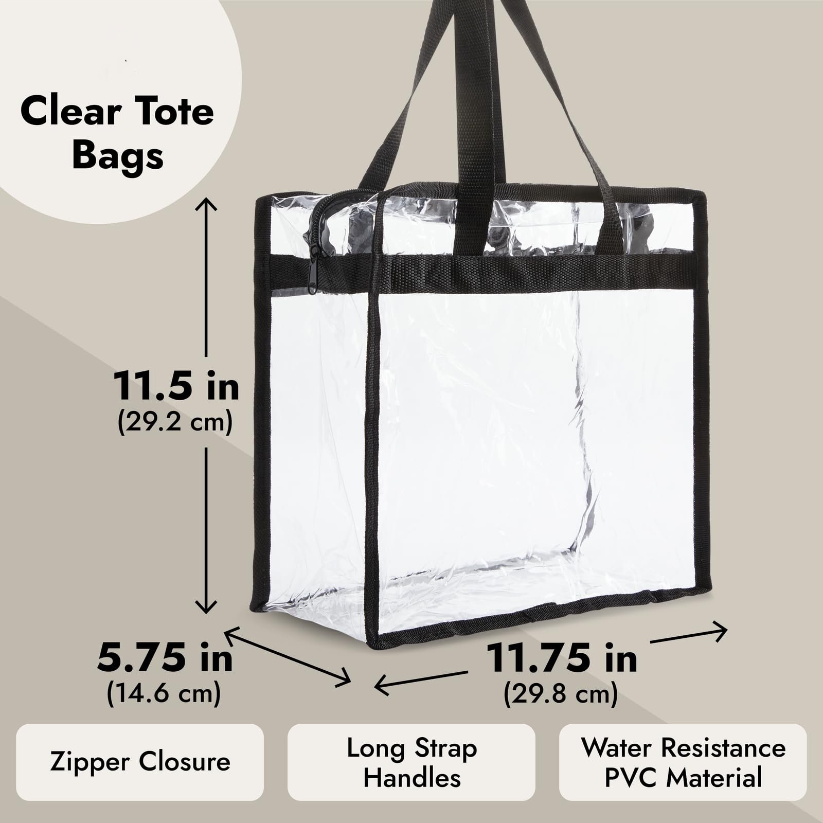 Custom Cosmetic Portable Handbag Concerts Sporting Events Work School Gym Logo Waterproof Pvc Tote Bag Shopping Bag With Zip