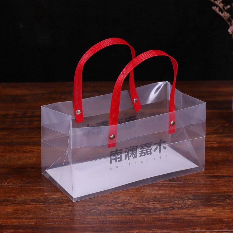 XYDAN BAG PP Frost Transparent Shopping Bag Pvc Fashion Popular 100% Eco Handbag Clear Organza Gift Bag Shopping With Logo
