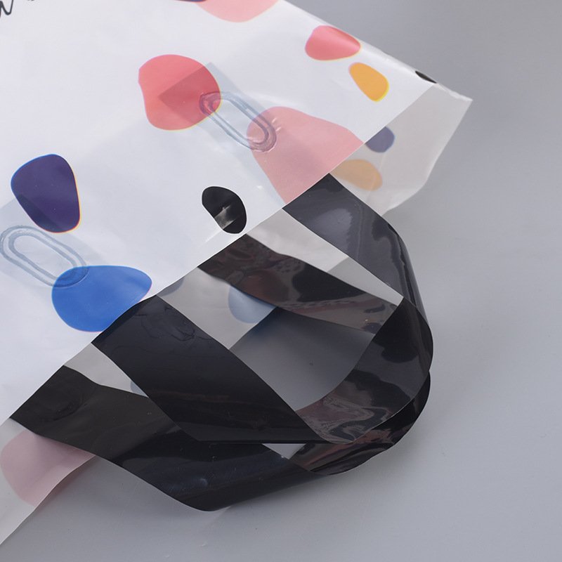 Colored plastic bag shopping packaging bags with logos