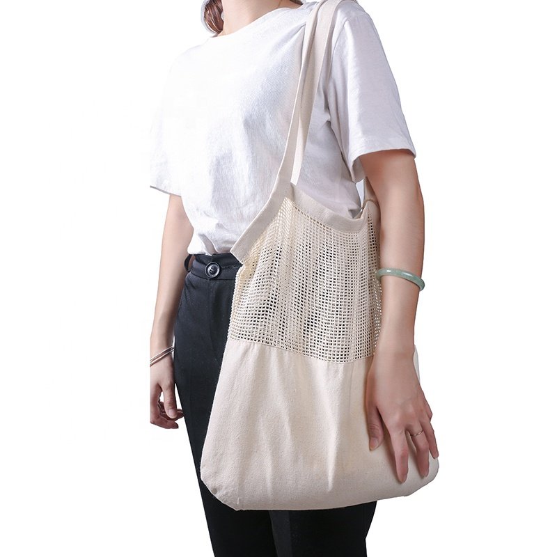 Reusable Customer Shopping Bags Mesh Net Cloth Bag For Packaging Vegetables Customised Supermarket Shopper