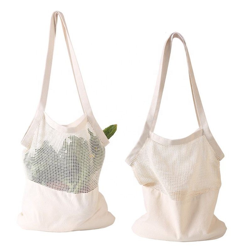 Reusable Customer Shopping Bags Mesh Net Cloth Bag For Packaging Vegetables Customised Supermarket Shopper