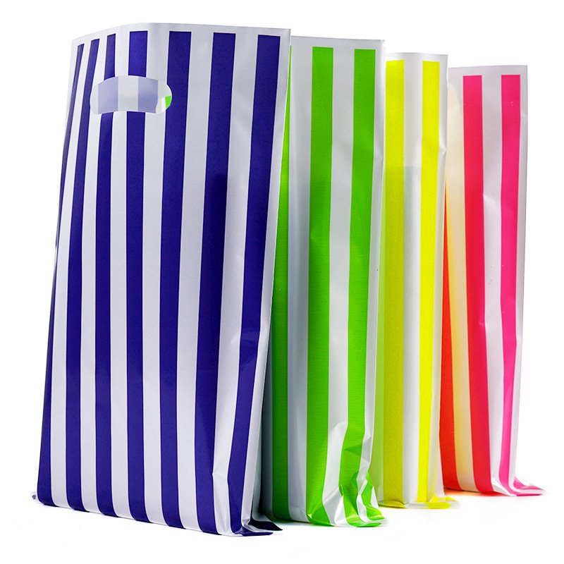 Cheap Custom Logo Printed High Quality Plastic Shopping Bags Boutique Clothing Shoes Packing Die Cut Handle Bag