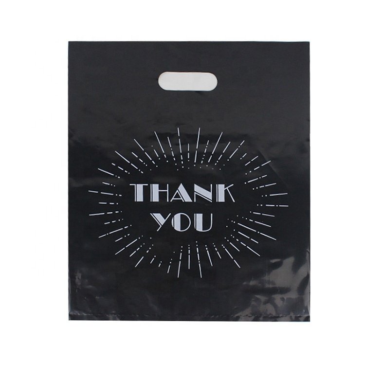 Customized Logo Shop Boutique Gifts Die Cut Handle Bag,Stocking Sizes Reusable Carry Bag Foldable Plastic Shopping Bag