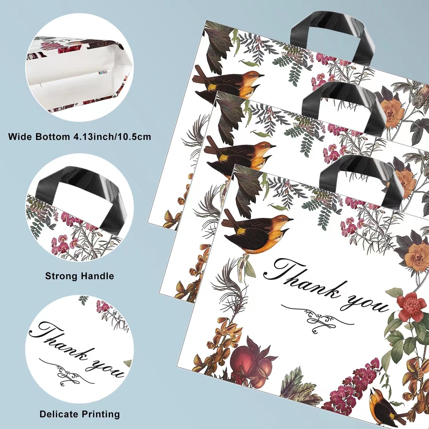 Eco-Friendly Multiple Sizes Reusable Plastic Die Cut Handle Shopping Bag with Loop Handle For Retail Boutique Merchandise Use