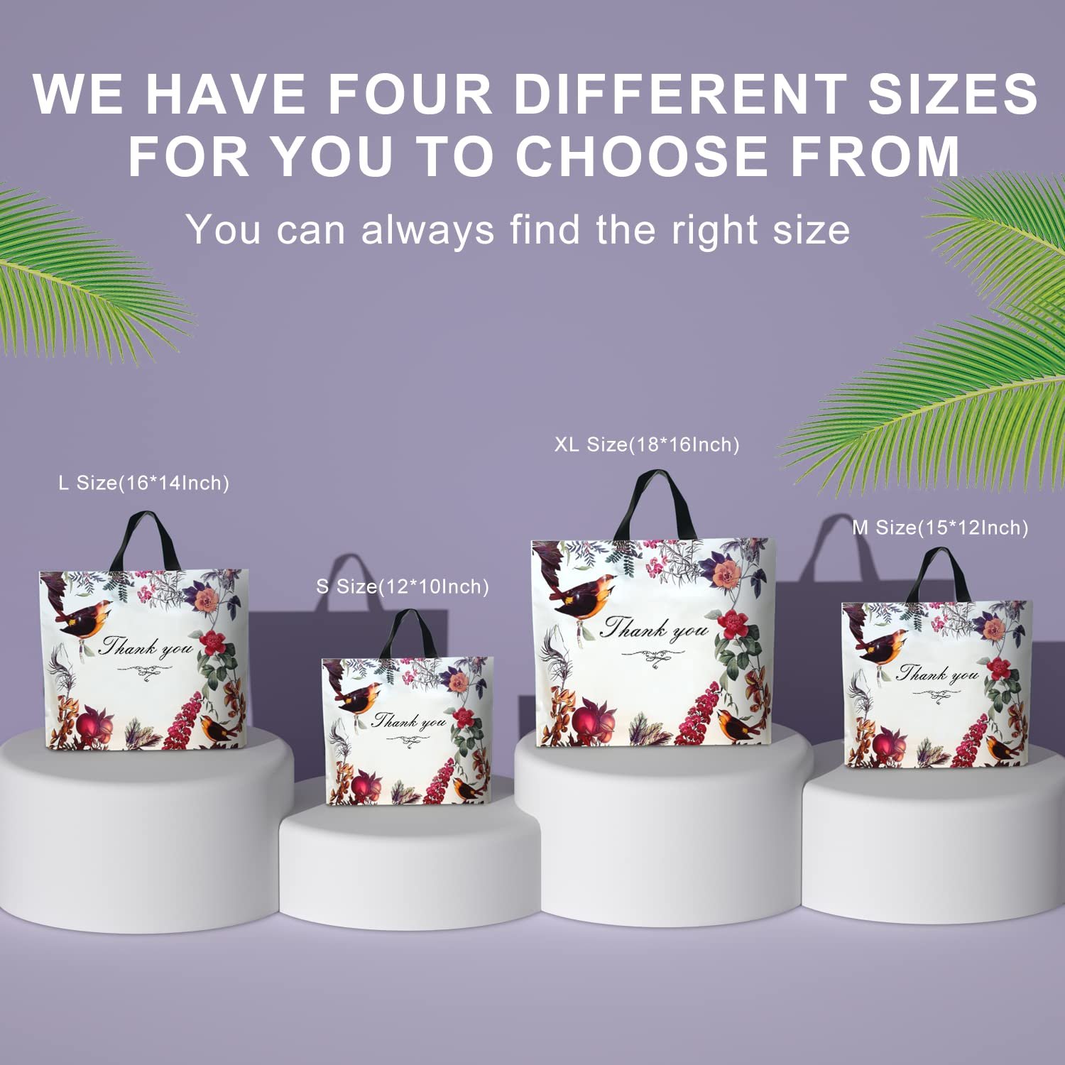 Eco-Friendly Multiple Sizes Reusable Plastic Die Cut Handle Shopping Bag with Loop Handle For Retail Boutique Merchandise Use