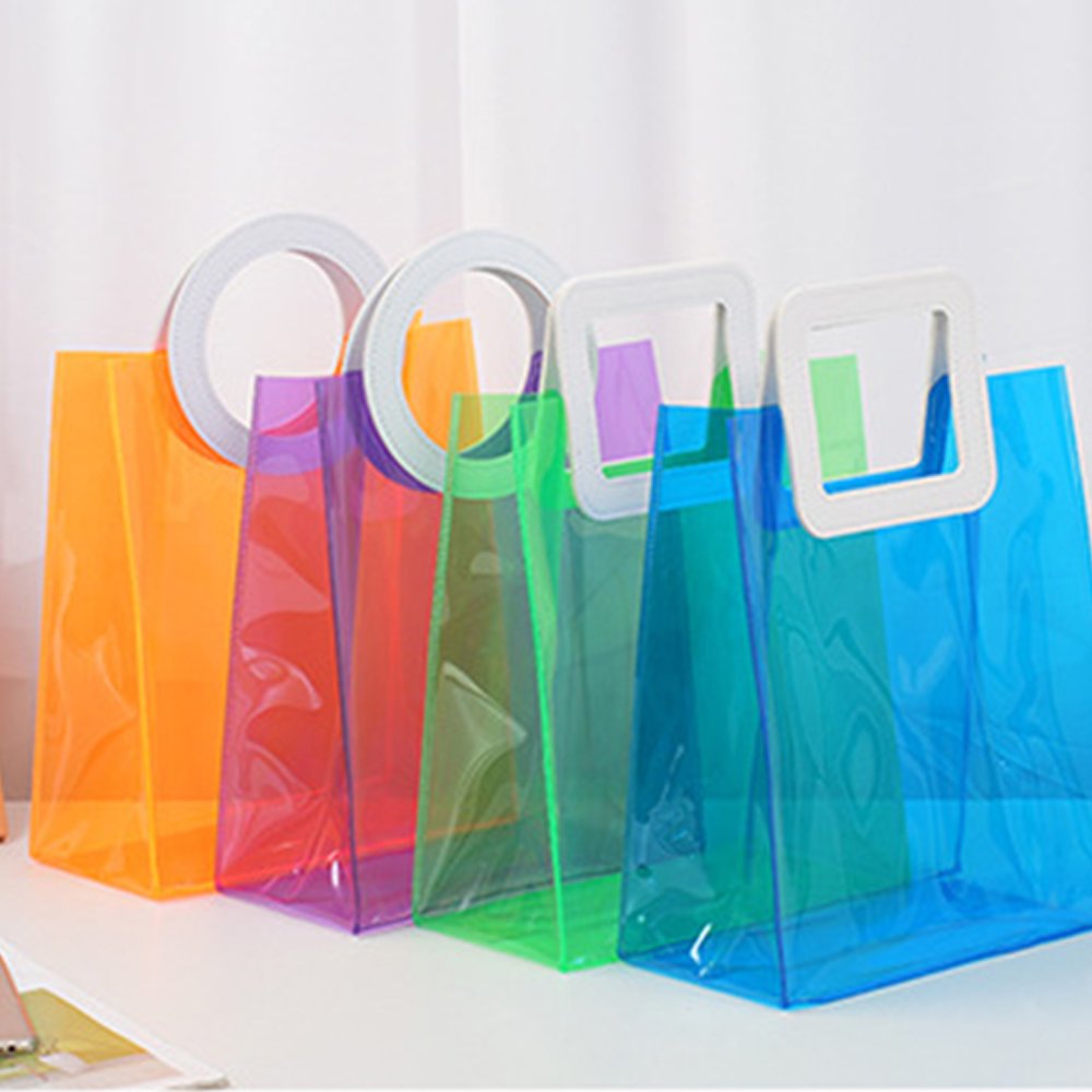 Tote Shopping Bag Wedding Party Event Birthday Present Custom laser Rainbow tote bag holographic PVC Iridescent shopping bag