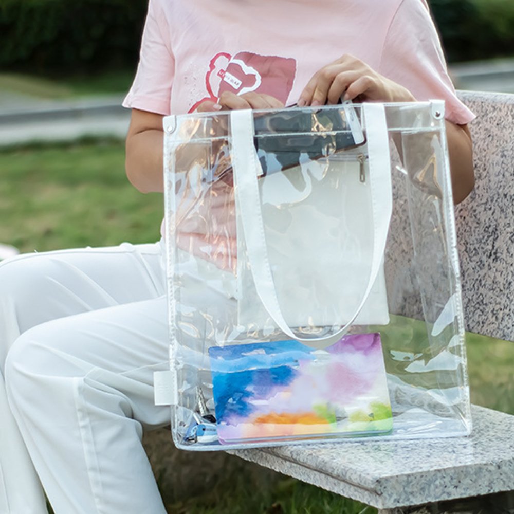 Tote Shopping Bag Wedding Party Event Birthday Present Custom laser Rainbow tote bag holographic PVC Iridescent shopping bag