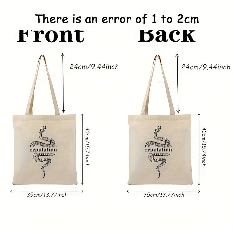 1pc Reputation Taylor Album pattern Tote Canvas Personalized Shoulder Bag For Travel Women's Reusable Shopping Bag With Custom
