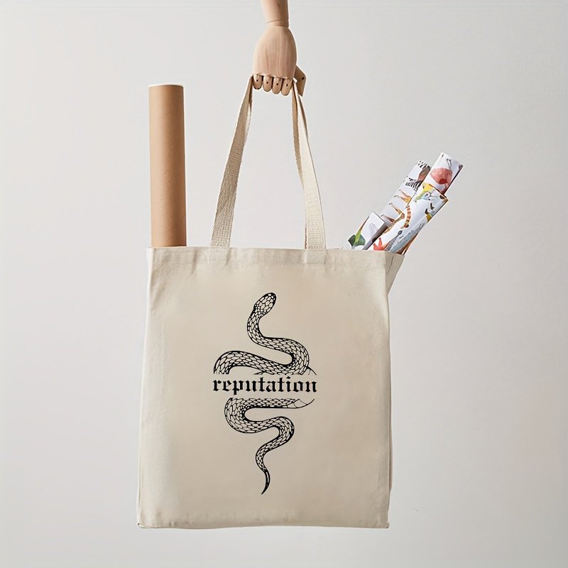 1pc Reputation Taylor Album pattern Tote Canvas Personalized Shoulder Bag For Travel Women's Reusable Shopping Bag With Custom