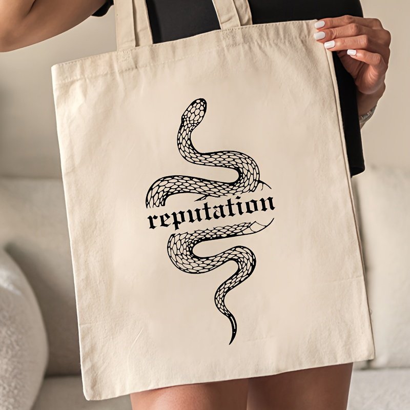 1pc Reputation Taylor Album pattern Tote Canvas Personalized Shoulder Bag For Travel Women's Reusable Shopping Bag With Custom