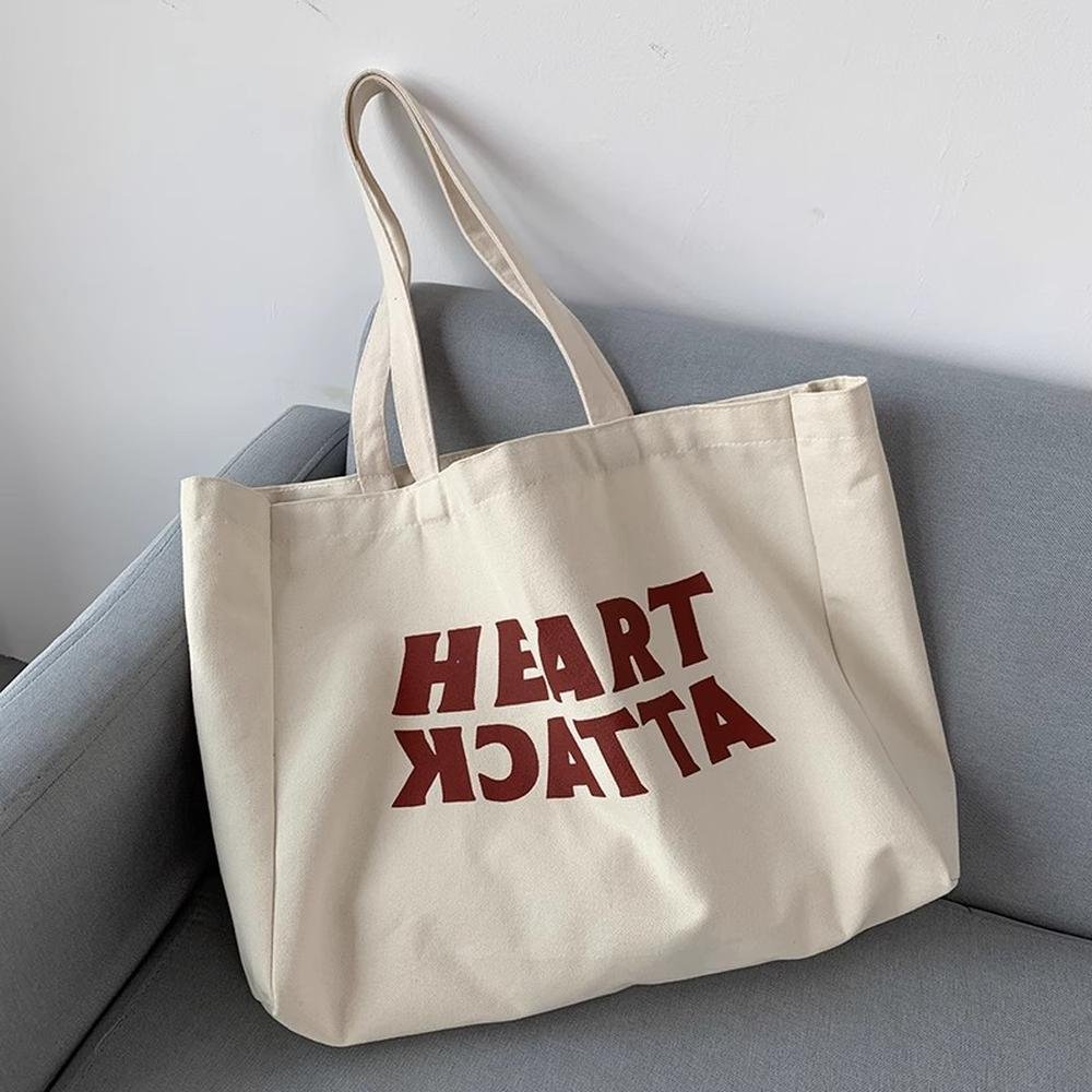 Large Shopping Ladies Casual All-match Canvas Tote Bags Women Shoulder Cotton bags with custom logo printing