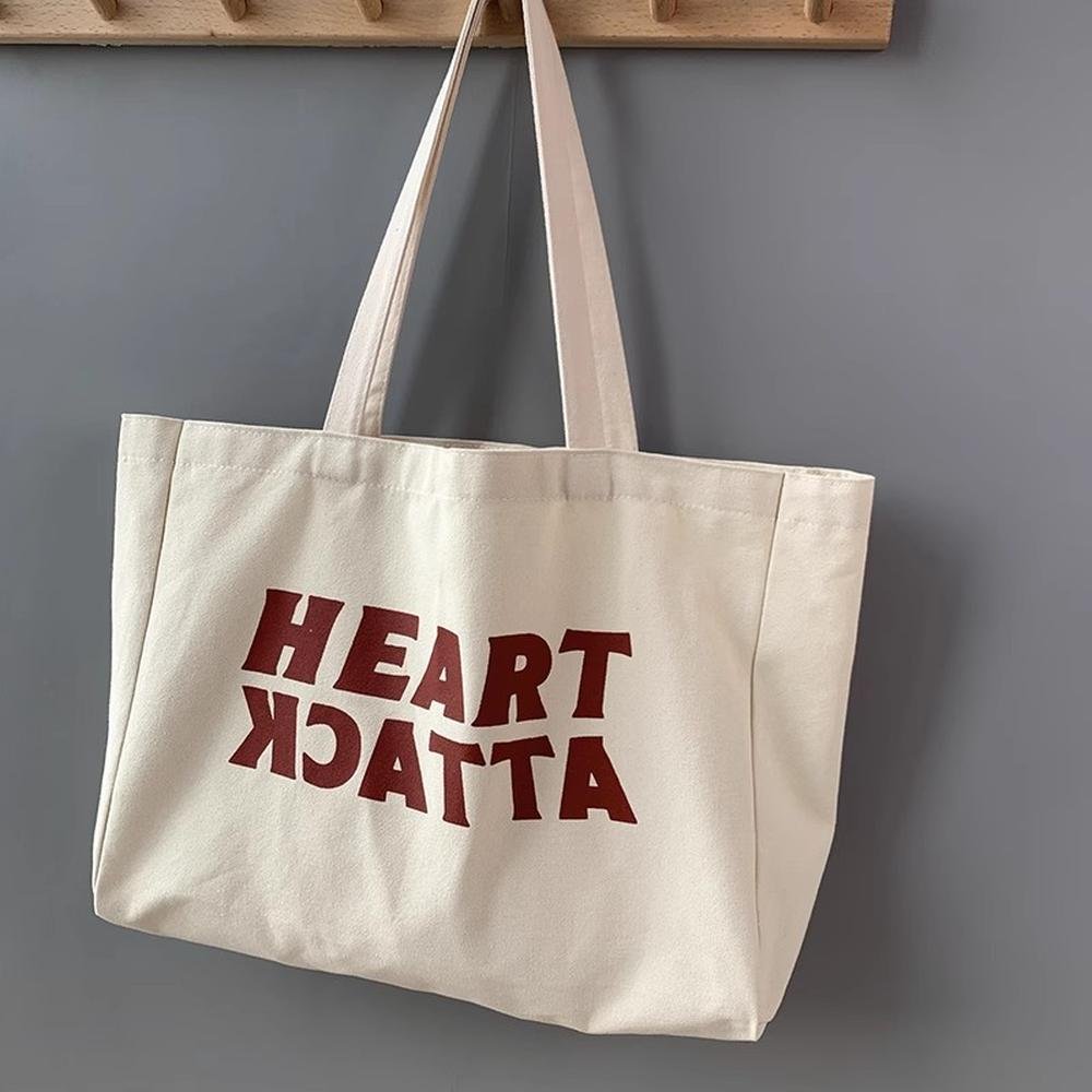 Large Shopping Ladies Casual All-match Canvas Tote Bags Women Shoulder Cotton bags with custom logo printing