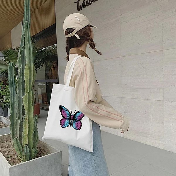 Custom Hot Sales canvas tote bag Printed Logo Cotton bag, Canvas Cotton Tote Bag with make you happy smile face printing