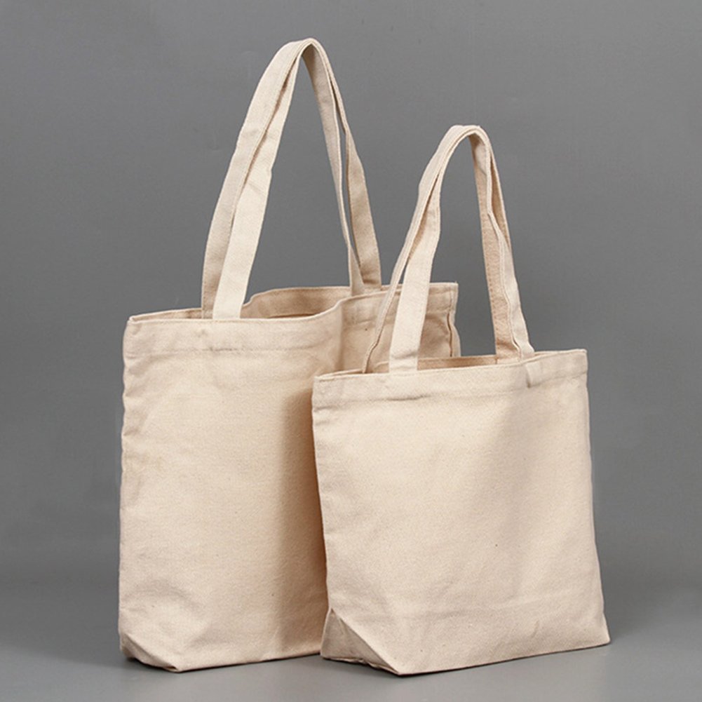 Women Cotton Shoulder Bag Eco Canvas Bag Soft Solid Casual Tote Female Environmental Reusable Shopping Bag