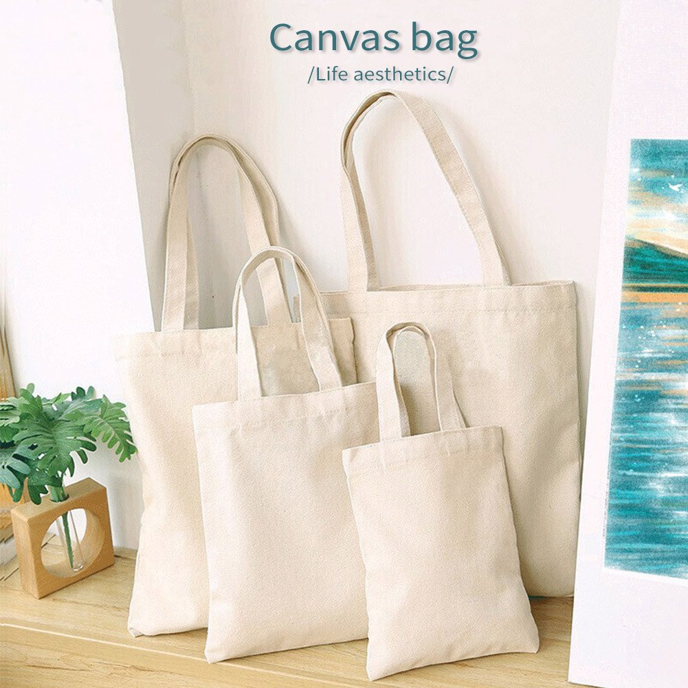 Women Cotton Shoulder Bag Eco Canvas Bag Soft Solid Casual Tote Female Environmental Reusable Shopping Bag