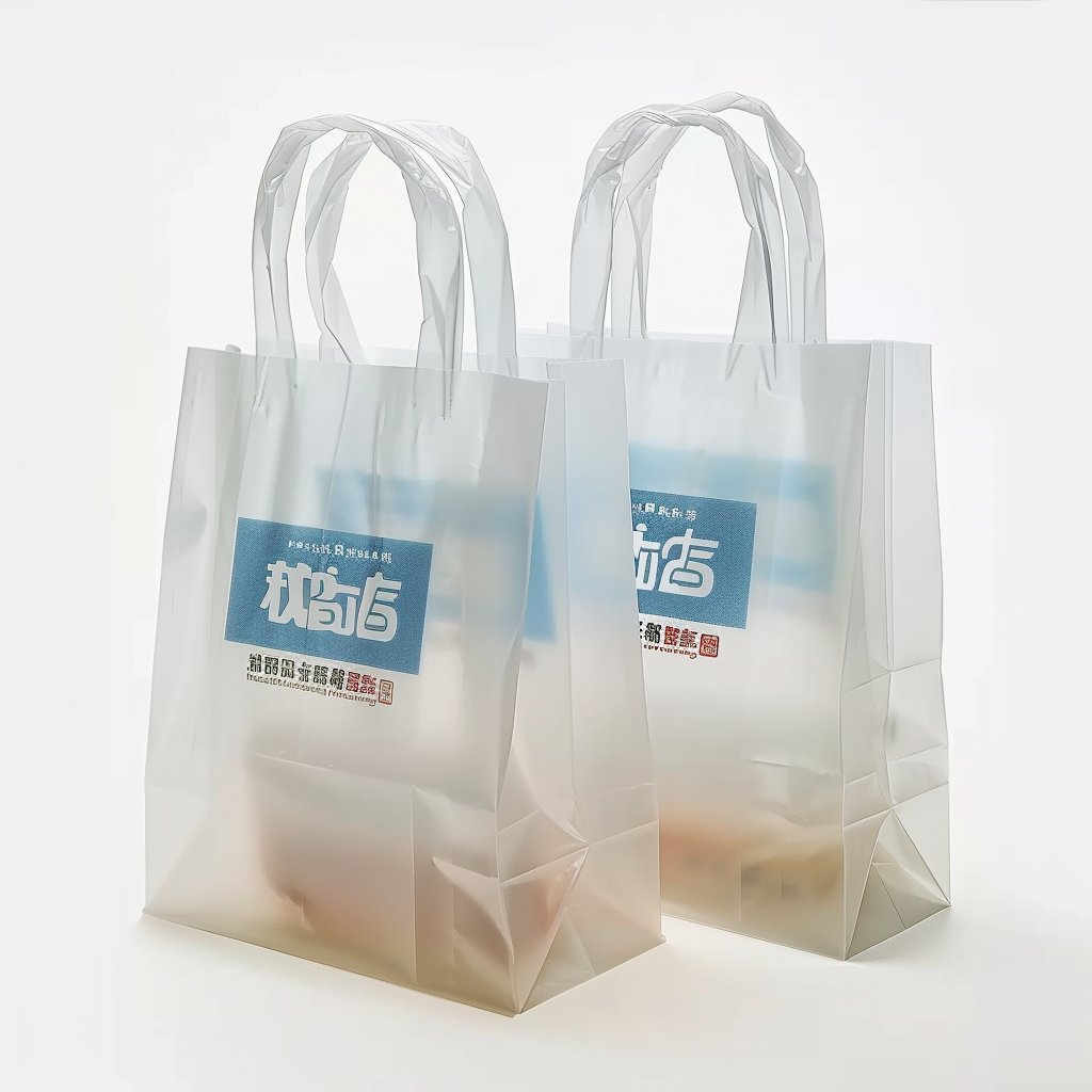 custom logo size plastic shopping bag with soft loop handle customized design to go bags for restaurant food delivery