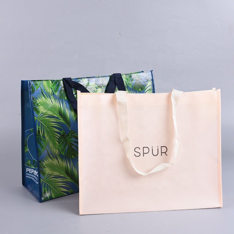wholesale eco grocery laminated customized print non-woven bags shopping promotional non woven bag