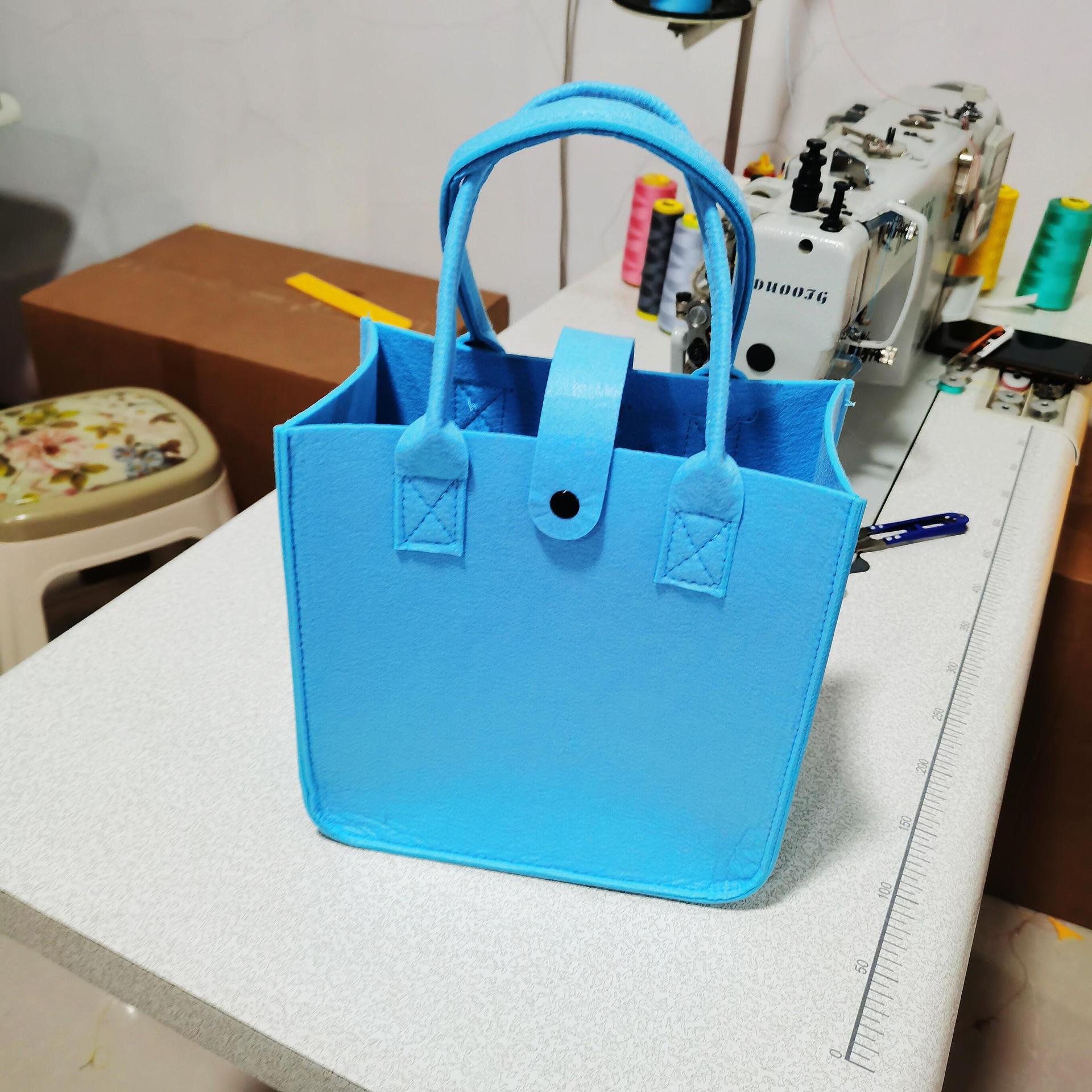 Reusable Custom Logo Eco-friendly Casual Large Capacity Felt Bag Women Felt Tote Bag Handbags Wool Felt Shopping Bag