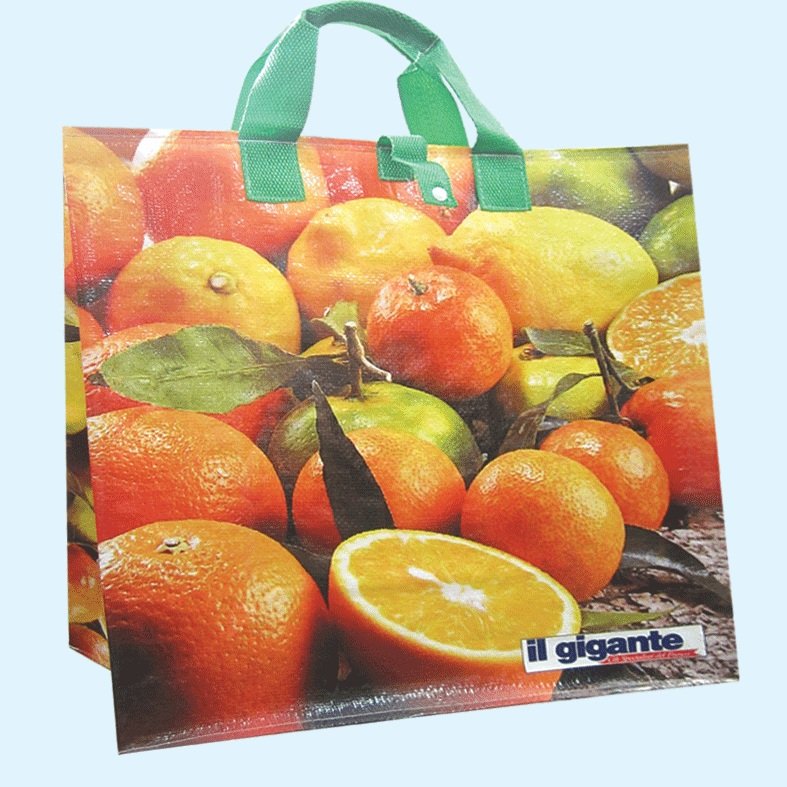 Customizable Size Colorful Recycled PP Woven Shopping Bag for Supermarket Food Packaging Promotion Exhibition