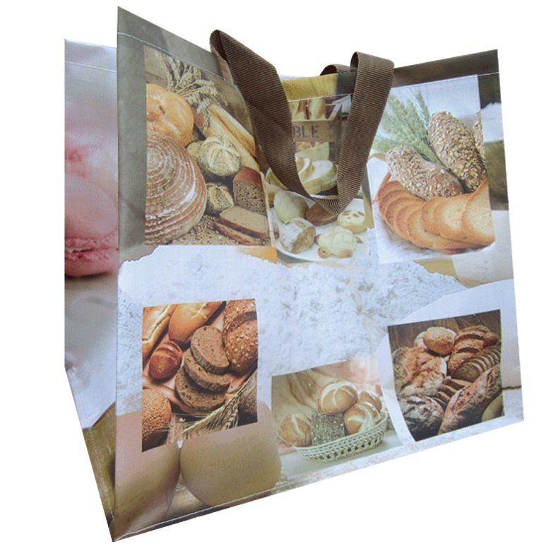Customizable Size Colorful Recycled PP Woven Shopping Bag for Supermarket Food Packaging Promotion Exhibition