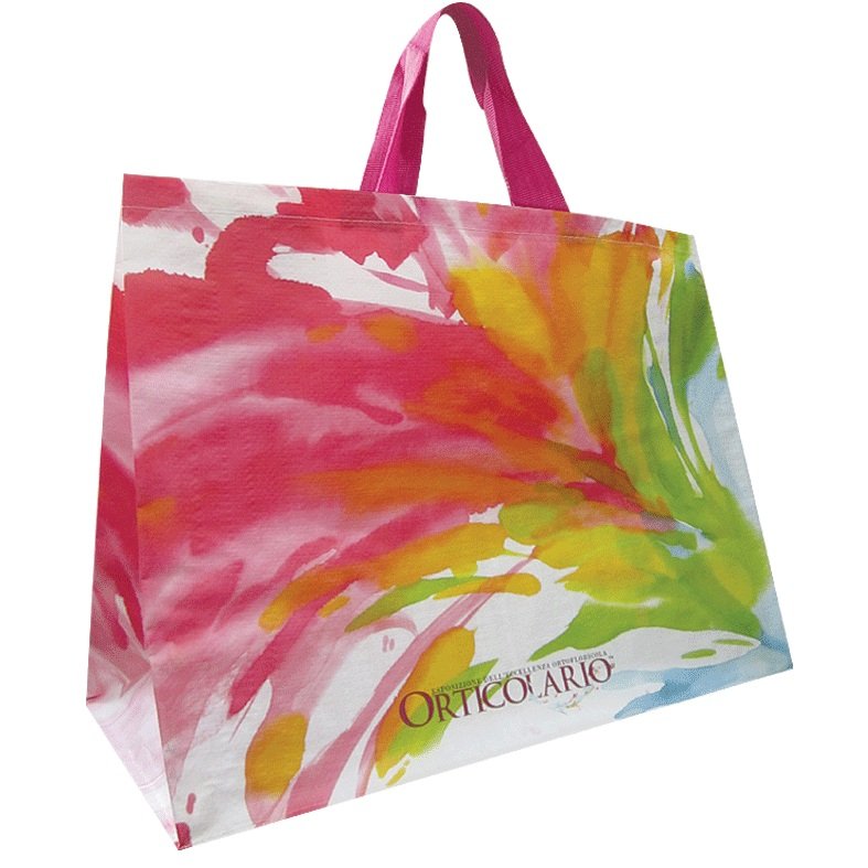 Customizable Size Colorful Recycled PP Woven Shopping Bag for Supermarket Food Packaging Promotion Exhibition