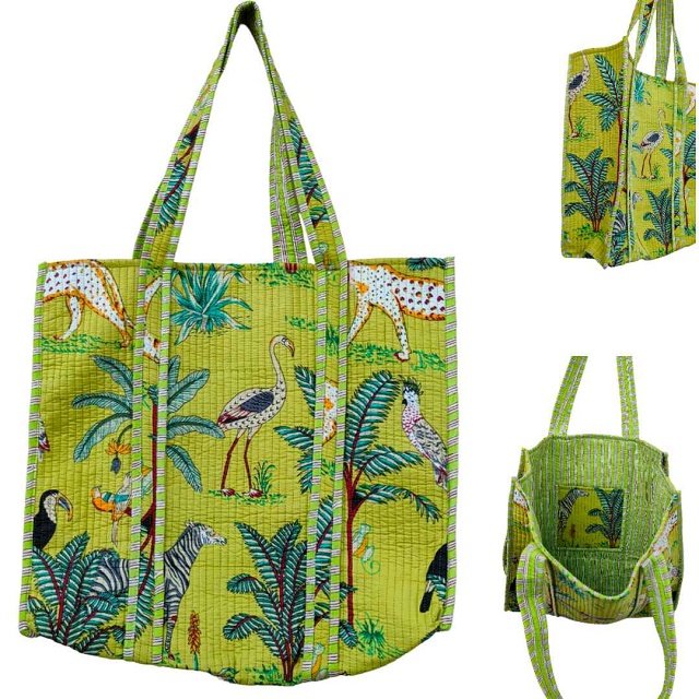 Shopping Bag, Shoulder Bag, Tote Bag, Travel Bags. Handmade Printed Grocery Shop Quilted Cotton Women Beautiful Printed Grocery