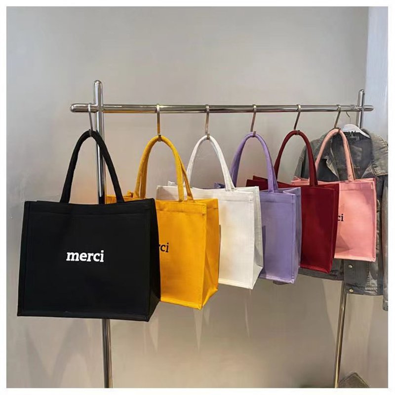 Eco Friendly Reusable Cotton Shopping Bag Canvas Plain Tote Bags With Logo For Women Shoulder Grocery
