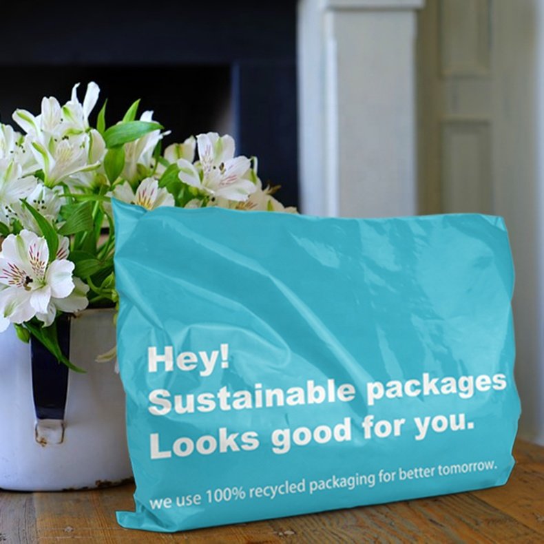 Expandable 14.5 x 19 recyclable poly mailers 100% recycled envelope mailing bag postal packaging shipping polybag with logo
