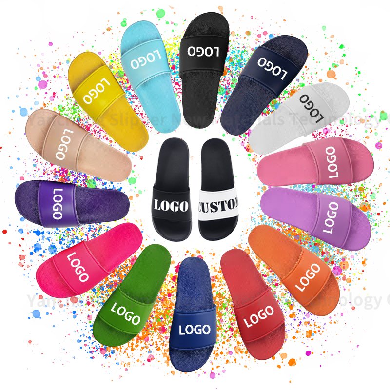 Wholesale Women Concise PVC Sandals Fashion Stripes Bath Beach Indoor Slip On Simple Slides Slippers for adults