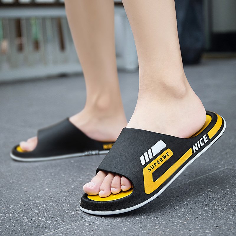 Wholesales Summer Fashion Men's Open Toe Non-Slip Slide Slippers Sandals,Breathable and Quick Drying Indoor & Outdoor Slippers