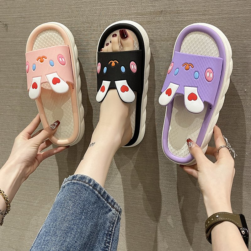 2023 New Style Wholesale EVA Foam Outdoor Summer Beach Casual Women Ladies Home Rabbit Slides Slippers For Women