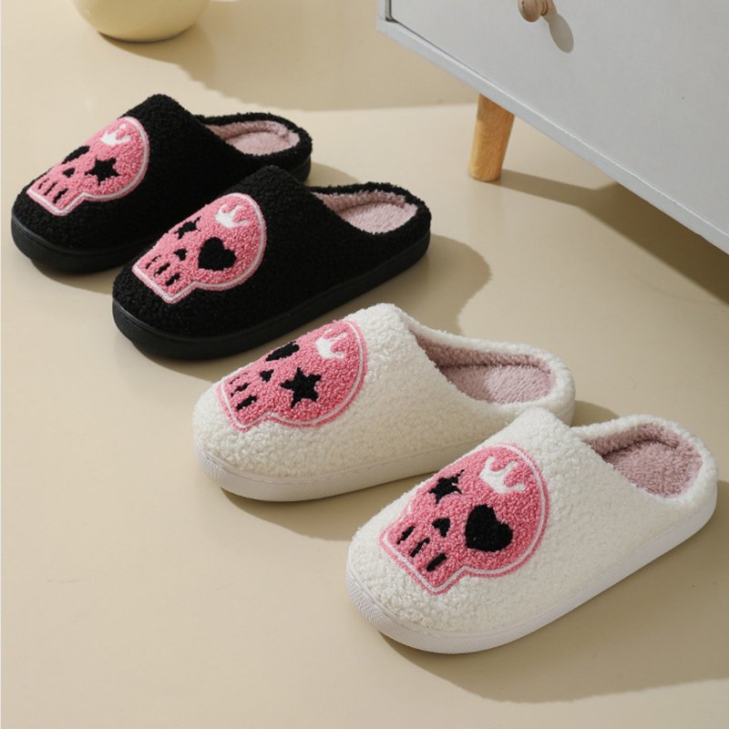 Wholesale Custom Logo Designs Home Slides Slippers Plush Winter Fuzzy House Furry Halloween Cartoon Slippers Customize for Women