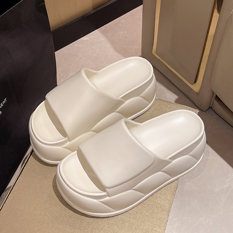 Thick Sole 9CM slippers For Ladies Europe And America Ins Fashion EVA Soft Sole High Heel One Line slippers Cross Border