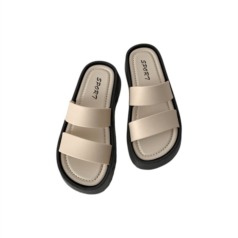 Comfort Two Band Open-toe Ladies Thick Sole Sandals Soft Sole Women's Slippers