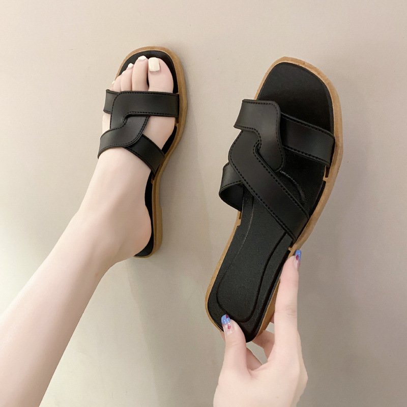 2024 Best Selling Light Weight Anti-Odor Open Toe Pvc Eva Women Sandal Flat Sandals Ladies Sandal Slides Slippers For Women