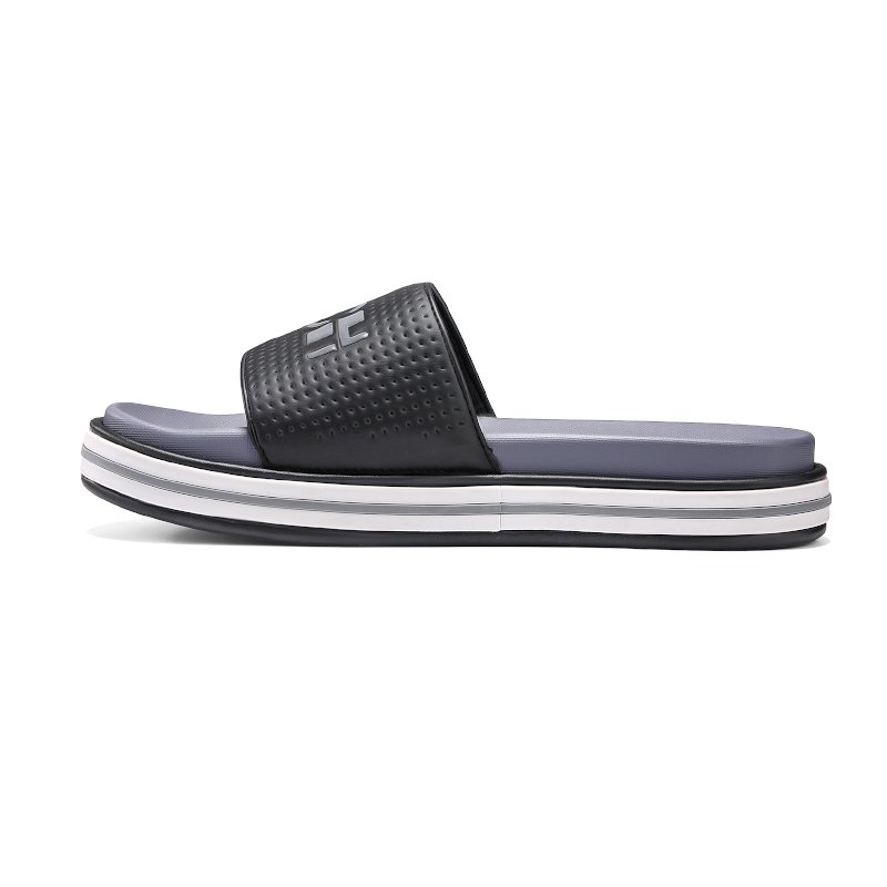 High-quality Super Soft custom With Logo Slides Slippers Memory pu pillow Slippers Unisex Bulk Two Color Eva Slippers Men