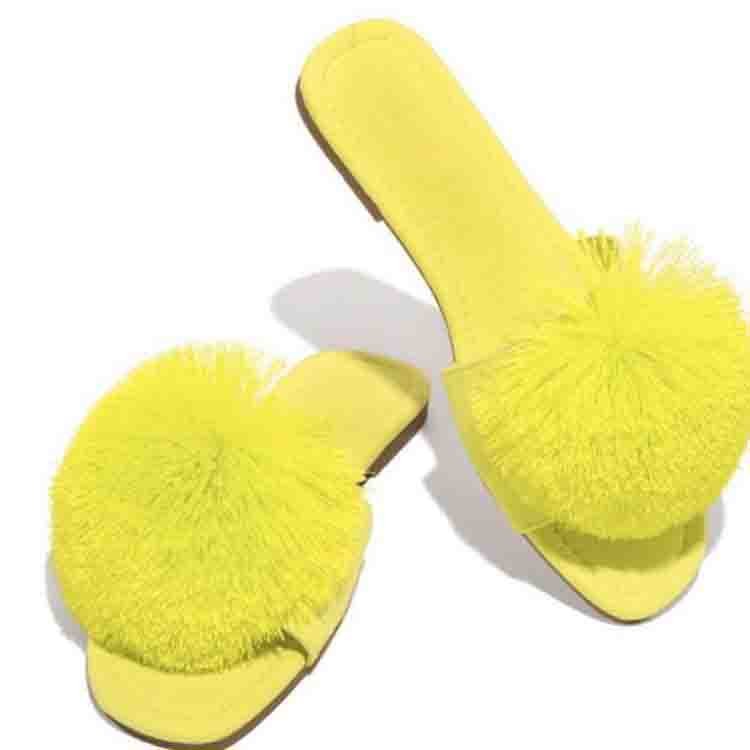Beautiful hot sell soft fur women's sandals fluffy sandals fur slides fluffy slippers for women