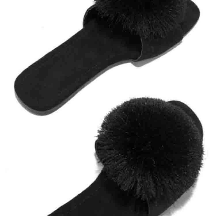 Beautiful hot sell soft fur women's sandals fluffy sandals fur slides fluffy slippers for women
