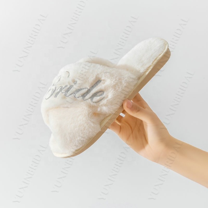 printing slide slipper women home shoes wedding bride slippers for women fluffy indoor slippers glitter writing custom wholesale