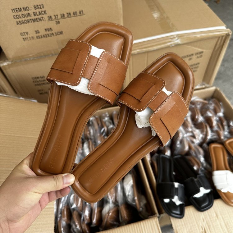 Size 36-41 female slides slippers fashion design soft pu leather slippers for women wholesale high quality ladies slippers