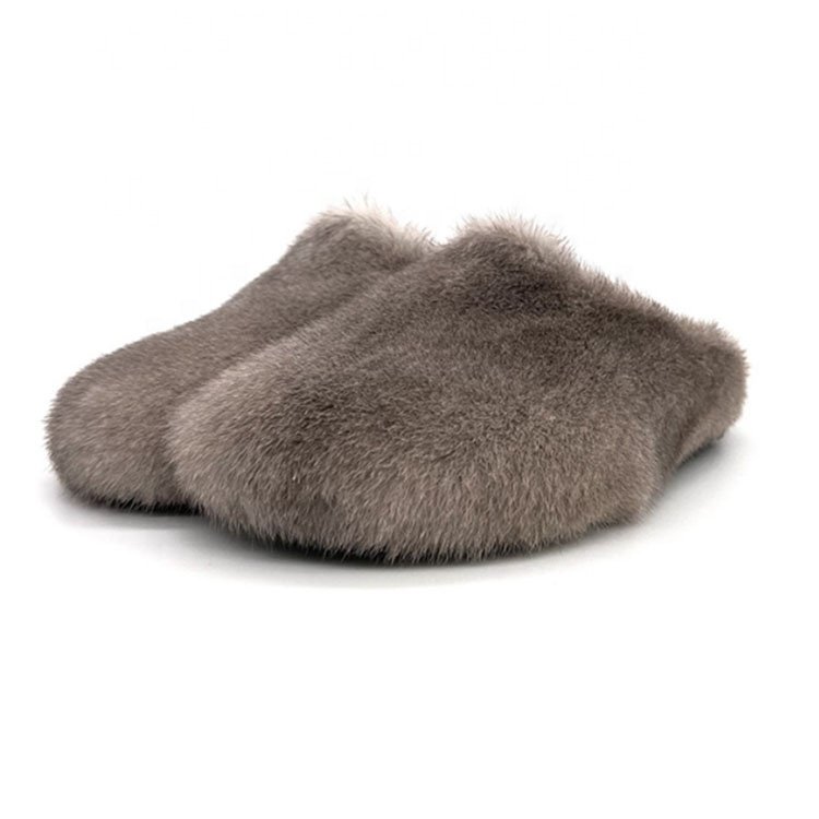 2025 Luxury Deluxe Solid Fur Slides Slipper Unisex Real Mink Fur Slides For Women