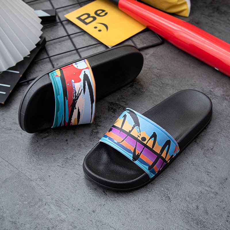 Custom Pattern Slide Sandal Pu Soft Slippers High Quality Custom Rubber Beach Slipper Low Price Non Slip Home Slipper
