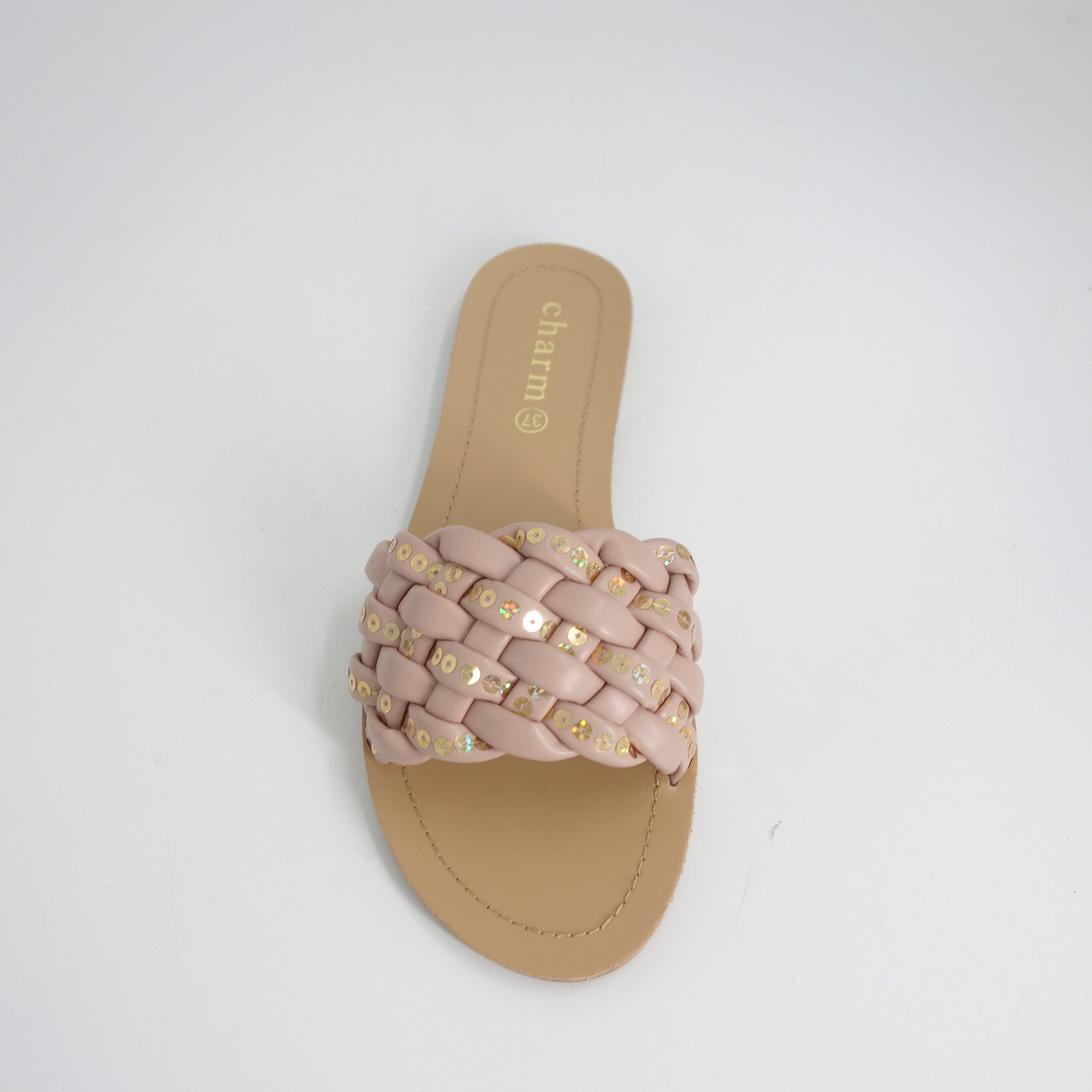 New fashion woven breathable flat slippers