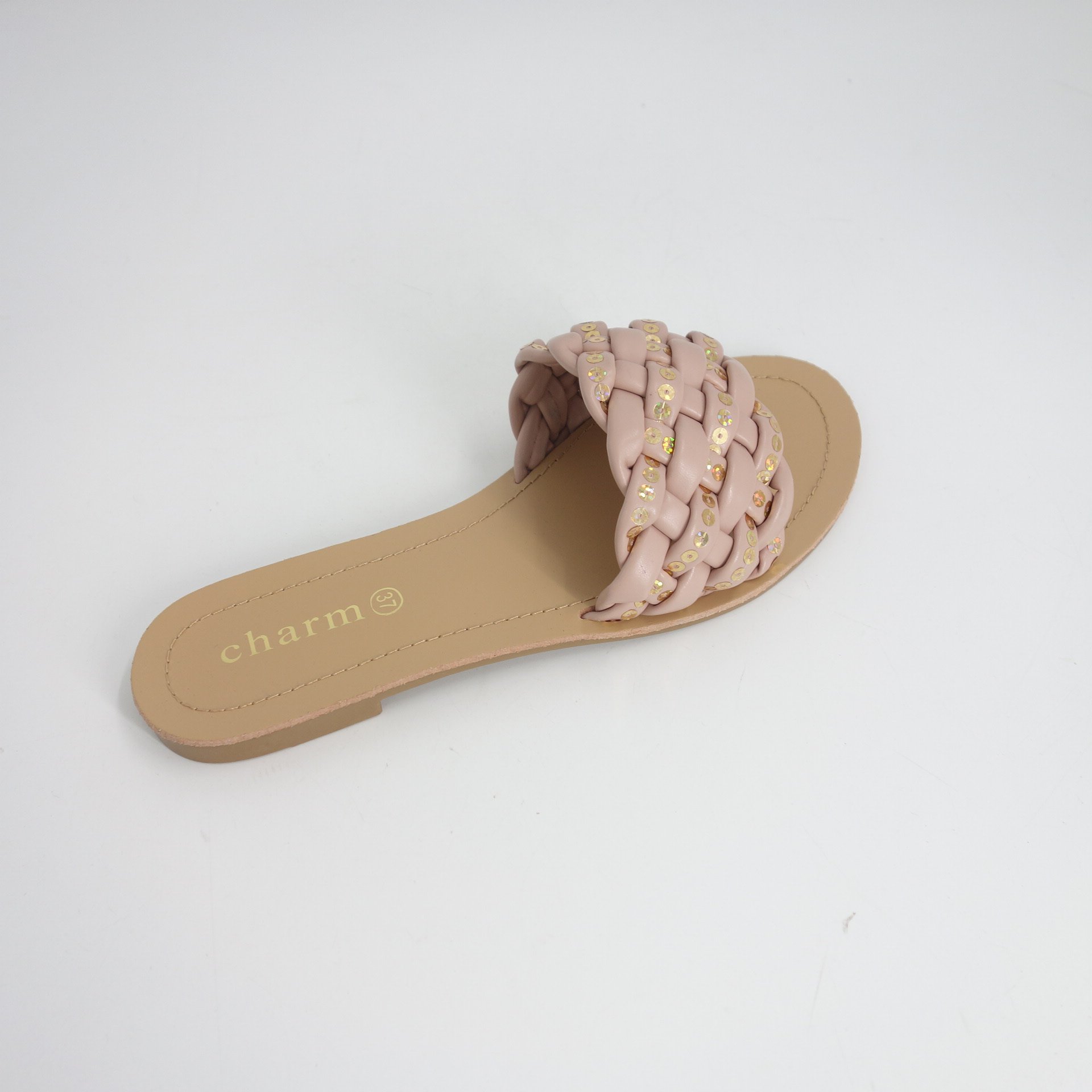 New fashion woven breathable flat slippers
