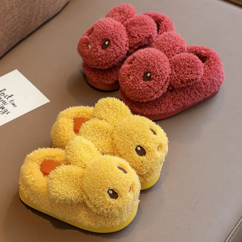 Winter indoor soft warm children big quality cotton shoe boys and girls Princess small animal slippers